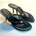 Coach Shoes | Coach Kitty Heel Thong Sandals, Sz 5 | Color: Black/Silver | Size: 5
