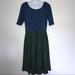 Lularoe Dresses | Lularoe Nicole Textured Fit Flare Dress 2xl | Color: Blue/Green | Size: 2x