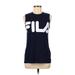 FILA Active Tank Top: Blue Color Block Activewear - Women's Size Medium