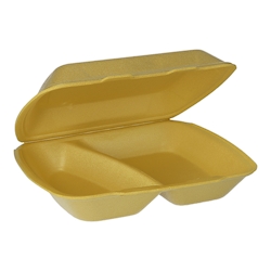 200 Menüboxen mit Klappdeckel, XPS 2-geteilt 7,5 cm x 24,3 cm x 20,8 cm gold Image