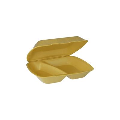 200 Menüboxen mit Klappdeckel, XPS 2-geteilt 7,5 cm x 24,3 cm x 20,8 cm gold