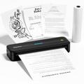 Phomemo M832 Thermal Printer, Inkless Portable Printer A4 Compatible with Android & iOS, Wireless Tattoo Printer for Home, Photo, Invoice, Tattoo, Bluetooth Monochrome Printer, Black