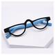 XIAOYUE Mens Womens Retro Fashion Half Moon Frame Reading Glasses, Cat Eye Resin Eyeglasses (Color : Blue, Size : 2.5 x)