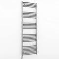 Myhomeware 400mm Wide Curved Chrome Electric Bathroom Towel Rail Radiator With Thermostatic Electric Element UK Pre-Filled (KTX Thermostatic Element + Timer, 400 x 1600 mm (h))