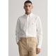 Businesshemd GANT "Regular Fit Oxford Hemd strukturiert langlebig dicker" Gr. L, N-Gr, weiß (white) Herren Hemden Langarm