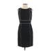 Ann Taylor LOFT Casual Dress - Sheath Crew Neck Sleeveless: Black Print Dresses - Women's Size 0