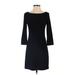ABS Collection Casual Dress - Sheath Boatneck 3/4 sleeves: Black Solid Dresses - Women's Size X-Small