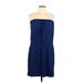 Ann Taylor LOFT Casual Dress - Popover: Blue Dresses - Women's Size Large