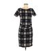 Pink Blush Casual Dress - Sheath: Black Plaid Dresses - Women's Size Small