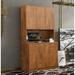 GZMWON Accent Cabinet Wood in Brown | 70.96 H x 39.46 W x 15.44 D in | Wayfair NIUNIUW331S00060