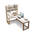 Lilac Garden Tools L-Shaped Writing Desk in White/Yellow | 29.53 H x 70.87 W x 55.12 D in | Wayfair