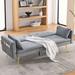 Mercer41 Anayelis 72.45" Velvet Square Arm Sofa Bed Velvet in Gray | 30.85 H x 72.45 W x 27.3 D in | Wayfair CA6F6E9165B2449AA5ECD62EB0BE6223