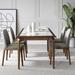 Orren Ellis Modern Rectangular Sintered Stone Dining Table Wood/Upholstered in Brown/White | 29.5 H x 31.5 W x 55.1 D in | Wayfair