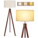 George Oliver Kevondra 58.46" Brown Tripod Floor Lamp Paper in Brown/White | 58.46 H x 17.13 W x 17.13 D in | Wayfair