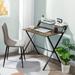 17 Stories Tristah 32" W Rectangle Writing Desk Wood/Metal in Black/Brown/Gray | 32.7 H x 32 W x 20.47 D in | Wayfair