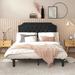 Winston Porter Olita Elegant Bed Frame w/ Tufted Headboard Upholstered/Polyester in Black | 45.6 H x 56.6 W x 84.3 D in | Wayfair