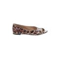 Mix No. 6 Flats: Ballet Chunky Heel Casual Brown Leopard Print Shoes - Women's Size 5 1/2 - Open Toe