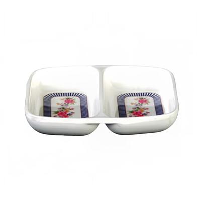 Thunder Group 1102AR 2 oz Melamine Twin Sauce Dish, Rose, White