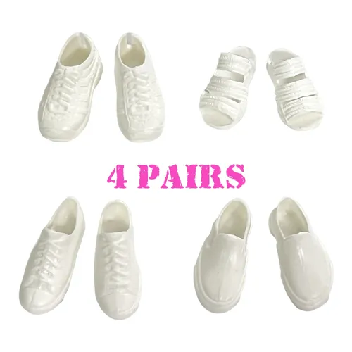 Nk 4 Paar neue Jungen puppe Sportschuhe weiße Schuhe mit flachem Boden für Ken Boy Puppe Puppen