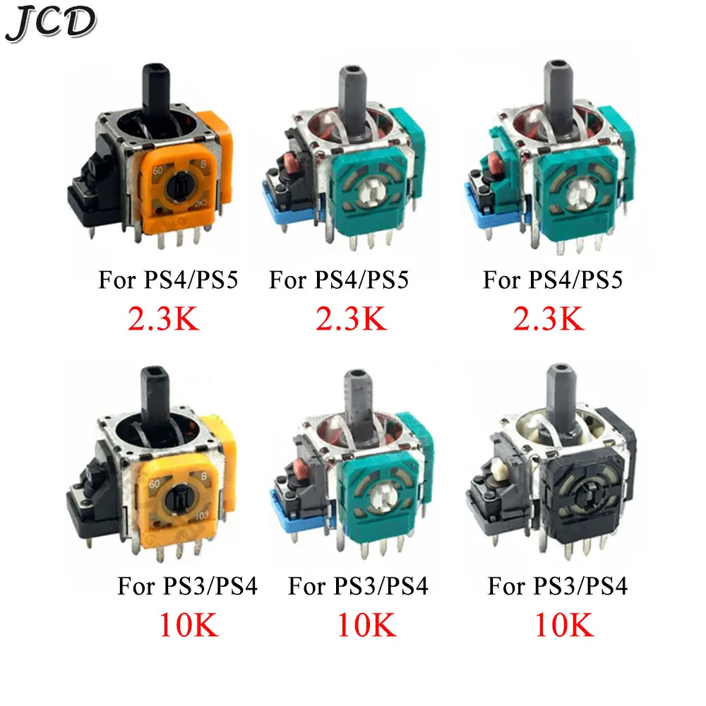 Jcd 2 stücke 3d analog stick joystick sensor modul 3pin wippe für ps5 ps4 ps3 controller achsen widerstände potentiometer ersatz