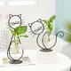 Kreative Pflanzen vasen Katze Eisen Blumen geschirr Hydro ponik Blumen arrangement Vase Dekoration