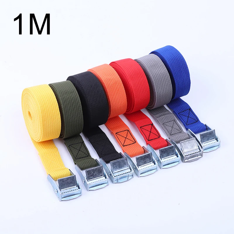 1-Meter-Schnalle, Spanngurt, Frachtgurte für Auto, Motorrad, Fahrrad, mit Metallschnalle, Abschleppseil, starker Ratschengürtel für Gepäcktasche Image