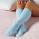 Women’s Long Bed Socks, Pack of 2, Pink Pastel Pair & Blue Pastel Pair, Size 4–7