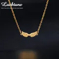 Lucktune-Collier pendentif aile d'ange Kpop pour femme en acier inoxydable Collier de chaîne de mode