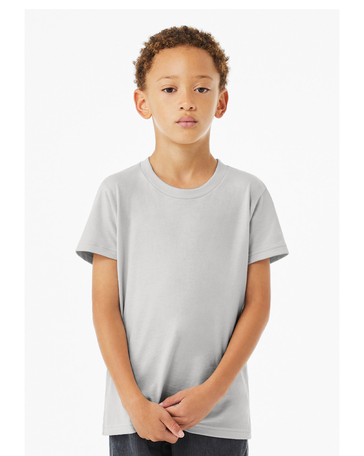 Bella + Canvas 3001Y Youth Jersey Top in Solid Grey size Small | Ringspun Cotton 3001YCVC, 3001YCV, BC3001YCVC, B3001Y, BC3001Y