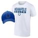 Men's Fanatics Branded White/Royal Indianapolis Colts T-Shirt & Adjustable Hat Combo Pack