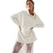 Free People Sweaters | Free People Oversized Turtleneck Ribbed Sweater Dress | Color: Cream/White | Size: S