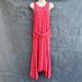 Anthropologie Dresses | Anthropologie Kingsolver Dress Ribbed Salmon Pink Sz L Sleeveless Asymmetrical | Color: Pink | Size: L