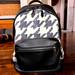 Coach Bags | Coach West Backpack With Houndstooth Print Black Leather Backpack | Color: Black | Size: Os