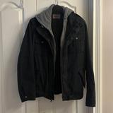 Levi's Jackets & Coats | Levi's Men's Washed Cotton Hooded Sherpa Military Jacket Size Small Black Gray | Color: Black/Gray | Size: S