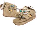 Disney Shoes | Disney Parks Pocahontas Costume Shoes Girls Boots Moccasin Sz 2-3 | Color: Tan | Size: 2g