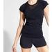 Athleta Tops | Athleta Top Womens Medium Black Diamond Mesh Trophy Tee Short Sleeve | Color: Black | Size: M