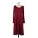 Eileen Fisher Casual Dress - Midi Scoop Neck 3/4 sleeves: Burgundy Solid Dresses - Women's Size Medium Petite