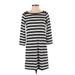 Ann Taylor LOFT Casual Dress: Black Stripes Dresses - Women's Size X-Small