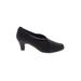 Ros Hommerson Heels: Slip-on Chunky Heel Work Brown Solid Shoes - Women's Size 9 1/2 - Almond Toe