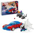 LEGO Marvel Spider-Mans Rennauto & Venom Green Goblin, Spidey-Spielzeug für Rollenspiele mit Superhelden-Figuren und baubarem Auto, Geschenk für Kinder, Jungs und Mädchen ab 7 Jahren 76279