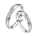 Wedding Bands Women, Couple Rings Custom 18K White Gold 2 0.1CT VVS White Lab Diamonds with 0.1CT H White Natural Diamond Women R 1/2 + Men U 1/2