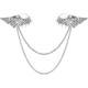 Fashion ring Shirt Brooches Safety Pins Shawl Collar Clip Bow Tie,Fashion Brooches Bow Tie Collar Pin,Fashion Angle Wings Brooch Pin Sweater Shawl Clip Brooches Women Jewelry (Color : Antique Silver