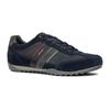Sneaker GEOX "U WELLS C", Herren, Gr. 46, blau (navy, weinrot), Veloursleder, Synthetik, Textil, casual, Schuhe, Casual Schuh, Schnürschuh mit Logoverzierung
