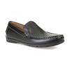 Mokassin GEOX "U SIRON A", Herren, Gr. 46, schwarz, Leder, elegant, Schuhe Mokassin Slipper, Loafer, Business Schuh, Autofahrer Schuhe mit Ziernaht