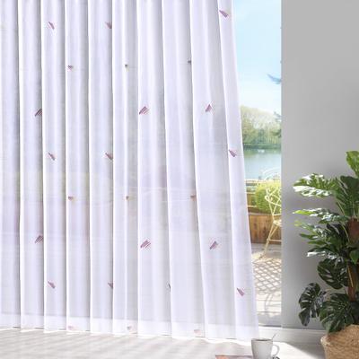 Gardine WECKBRODT "Lissi" Gr. 7, lila (weiß, brombeere), B:625cm H:175cm, Polyester, Gardinen, Voile, bedruckt, Allover, Motiv, halbtransparent, Bleiband, Store Image