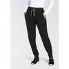 Jogginghose KANGAROOS, Damen, Gr. 50, N-Gr, schwarz, Sweatware, Obermaterial: 95% Baumwolle, 5% Elasthan, bedruckt, unifarben, casual, bequem knöchellang, Hosen, mit Zippertaschen und Logo Band