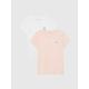 T-Shirt CALVIN KLEIN JEANS "2-PACK SLIM MONOGRAM TOP" Gr. 12 (152), rosa (weiß, rosa) Mädchen Shirts T-Shirts