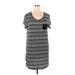 Anne Klein Casual Dress - Shift: Black Chevron/Herringbone Dresses - New - Women's Size 1X