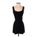 Bebe Casual Dress - Mini Scoop Neck Sleeveless: Black Print Dresses - Women's Size Small Petite