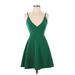 Shein Casual Dress - A-Line: Green Solid Dresses - Women's Size 2